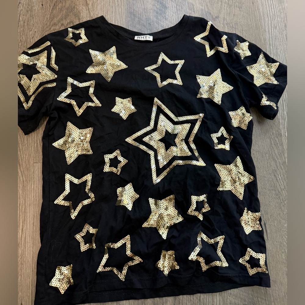 Black and Gold Star Sequin Set - Picture 2 of 5